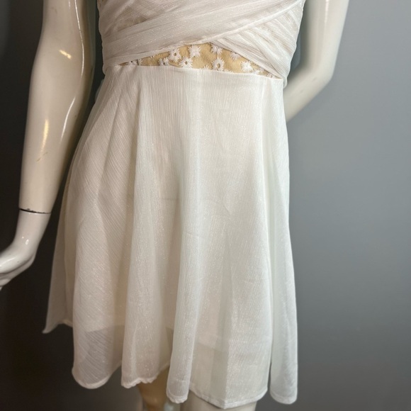 DOUBLE Crazy Tie Back Embroidered Mesh Bodice Dress. Size Medium - Picture 6 of 12